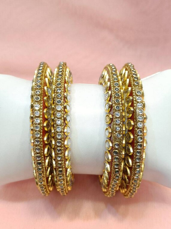 Kundan gold 2024 bangles design