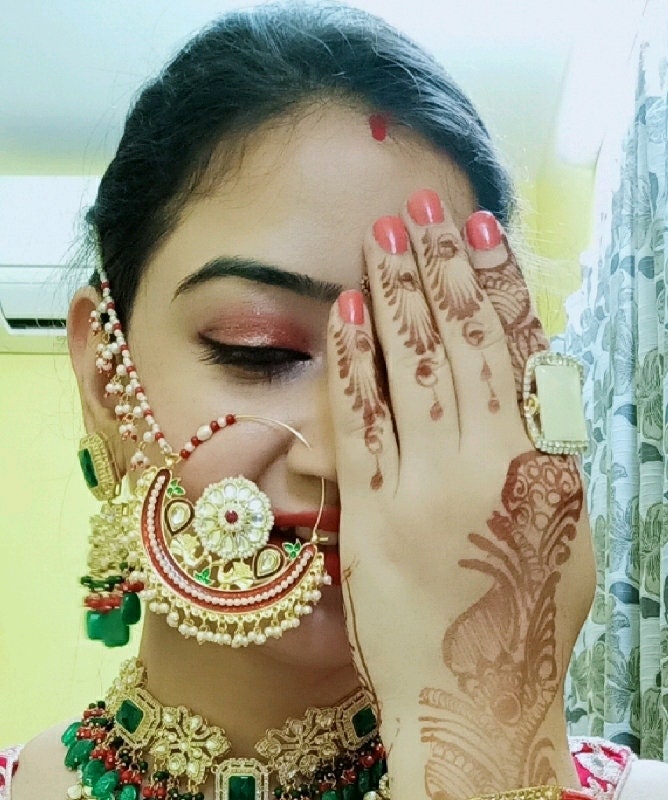 Rajputi nose pin sale design