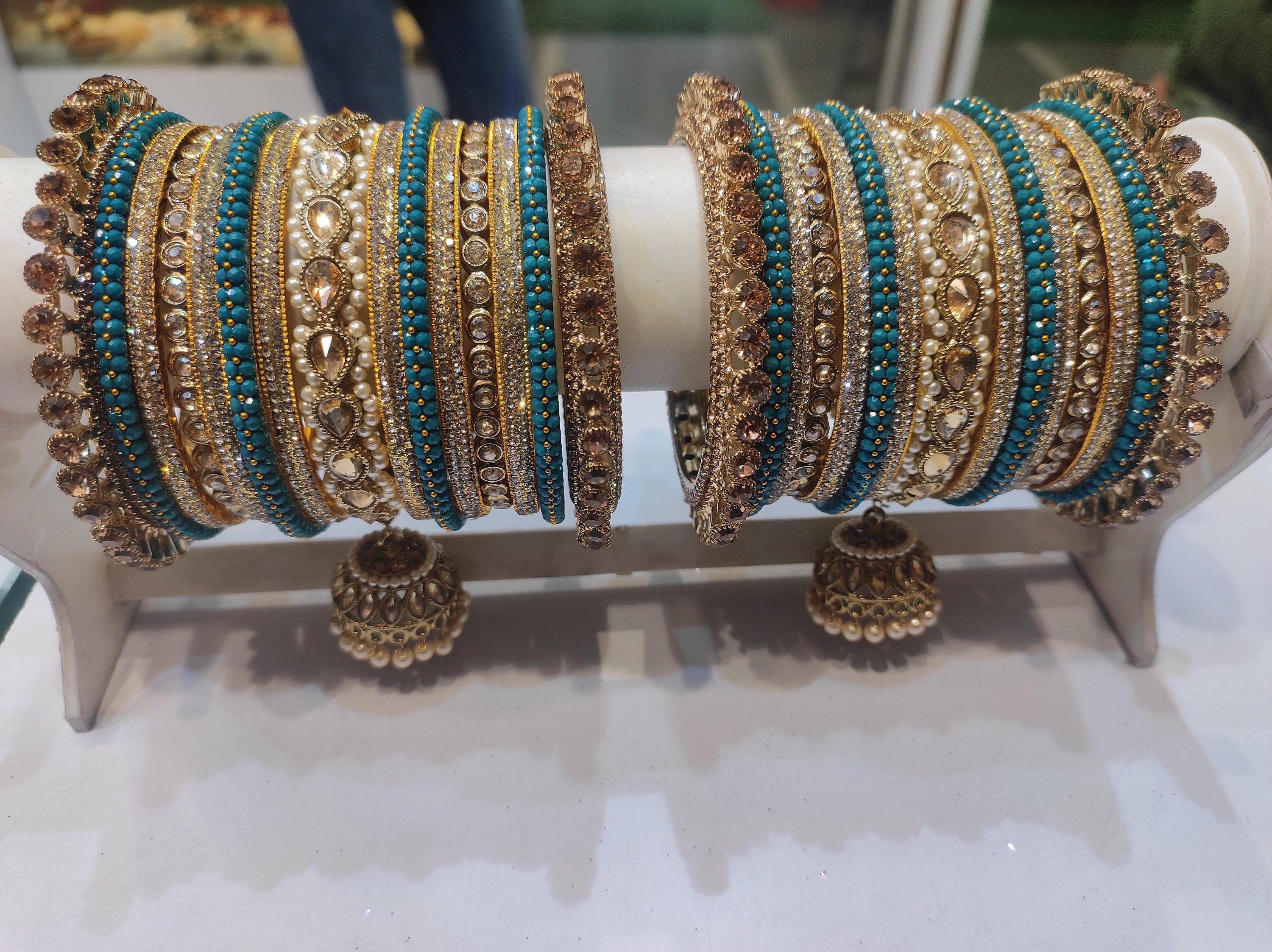 Indian bangles kada bracelet Hyderabadi jewellery pearls gold plated  pakistani jewelry handmade personalised Jewels kangan ring | Hyderabadi  jewelry, Girly jewelry, Real gold jewelry