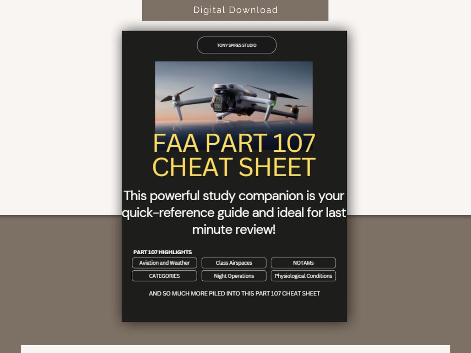 FAA Part 107 Cheat Sheet | | Easy-to-follow PDF Guide | Digital ...
