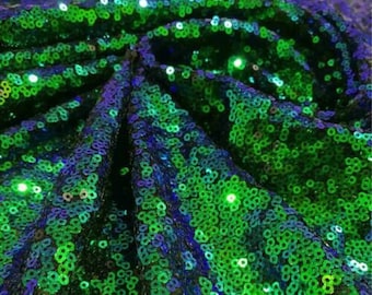 Peacock Green Sequin Fabric sold by The Yard, Sequin Fabric Sequin Glitz