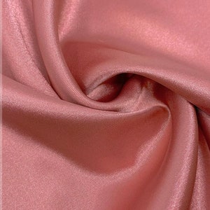 Dusty Rose Charmeuse Satin Fabric | Dusty Rose Stretch Satin| 58” Wide Silky, Bridal | Bridal | Flowy Drees Clothing | SoldByYard