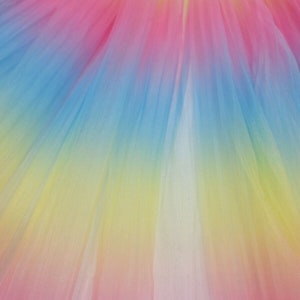 Multicolor Pleated Tulle Rainbow Fabric By The Yard For Dress Clothing Party