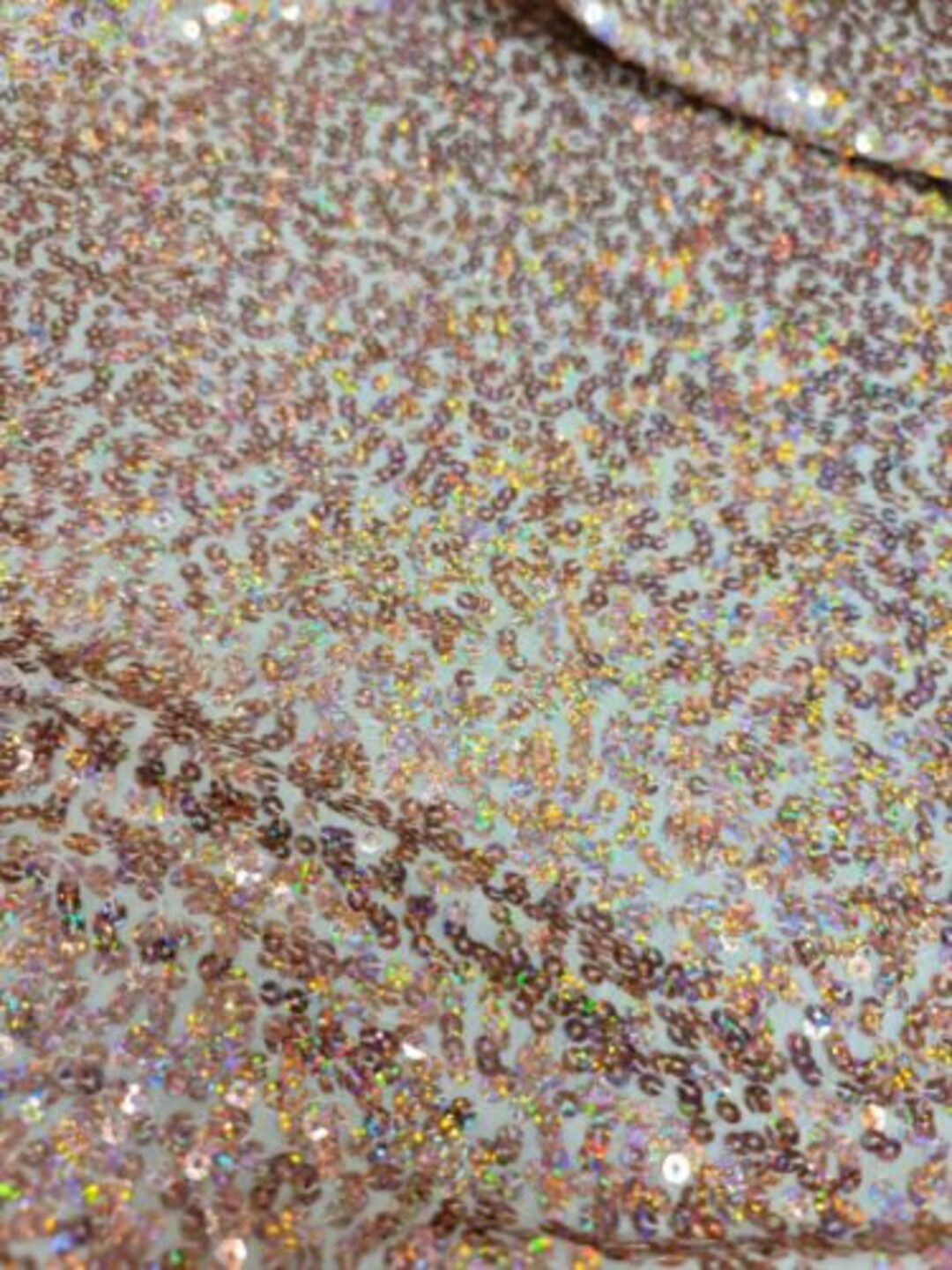 Iridescent Rose Gold Sequin Fabric by Yard Sequin Jersey Knit Clothing
