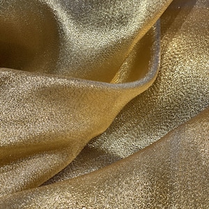 Gold Metallic Lame Fabric | Silk Metallic Lame Fabric | Draping | Wedding Decor | Dancer Custom | Couture Gown | Sold By The Yard
