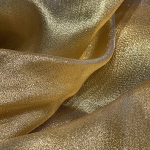 Gold Metallic Lame Fabric | Silk Metallic Lame Fabric | Draping | Wedding Decor | Dancer Custom | Couture Gown | Sold By The Yard