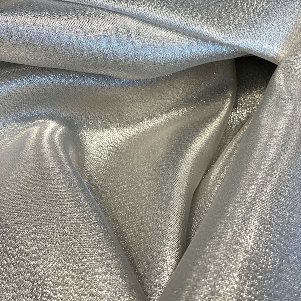 Silver Metallic Lame Fabric | Silk Metallic Lame Fabric |Draping | Wedding Decor | Dancer Custom | Couture Gown | Sold By The Yard