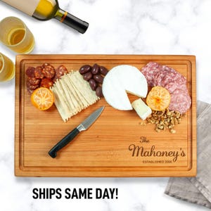 Personalized Cutting Board Wedding Gift, Charcuterie Board, Unique Christmas Gift, Bridal Shower, Engraved Engagement Present
