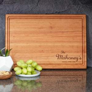 Personalized Cutting Board Wedding Gift, Home decor, Charcuterie Board, Mothers day, Bridal Shower, Engraved Engagement Present image 4