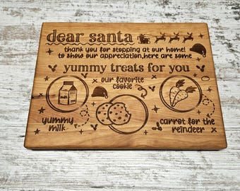 Dear Santa Tray / Santa Tray / Milk and Cookie Tray / Personalized Christmas Tray