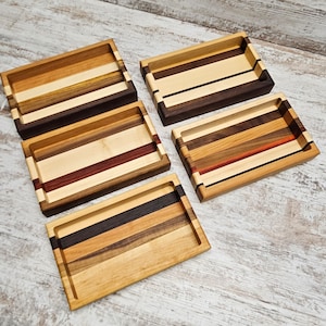 Handcrafted Multi-Colored Wooden Catch All Trays, Christmas gift