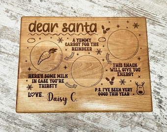 Dear Santa Tray / Santa Tray / Milk and Cookie Tray / Personalized Christmas Tray