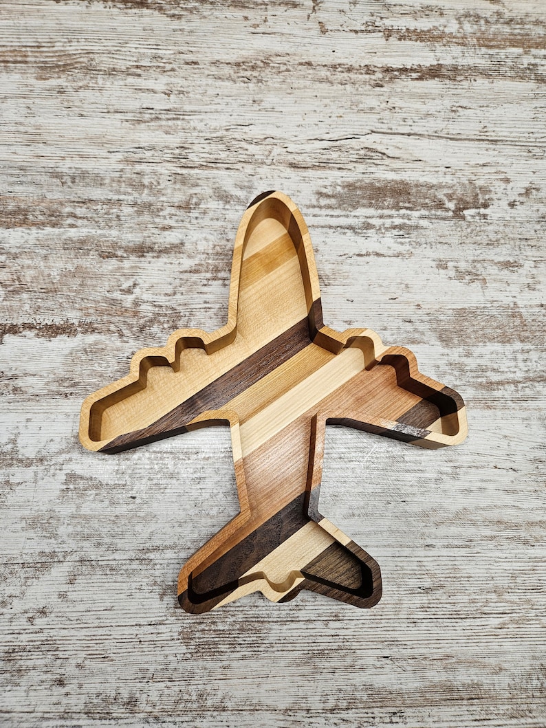 Airplane Wooden Catchall Food Safe Tray Etsy