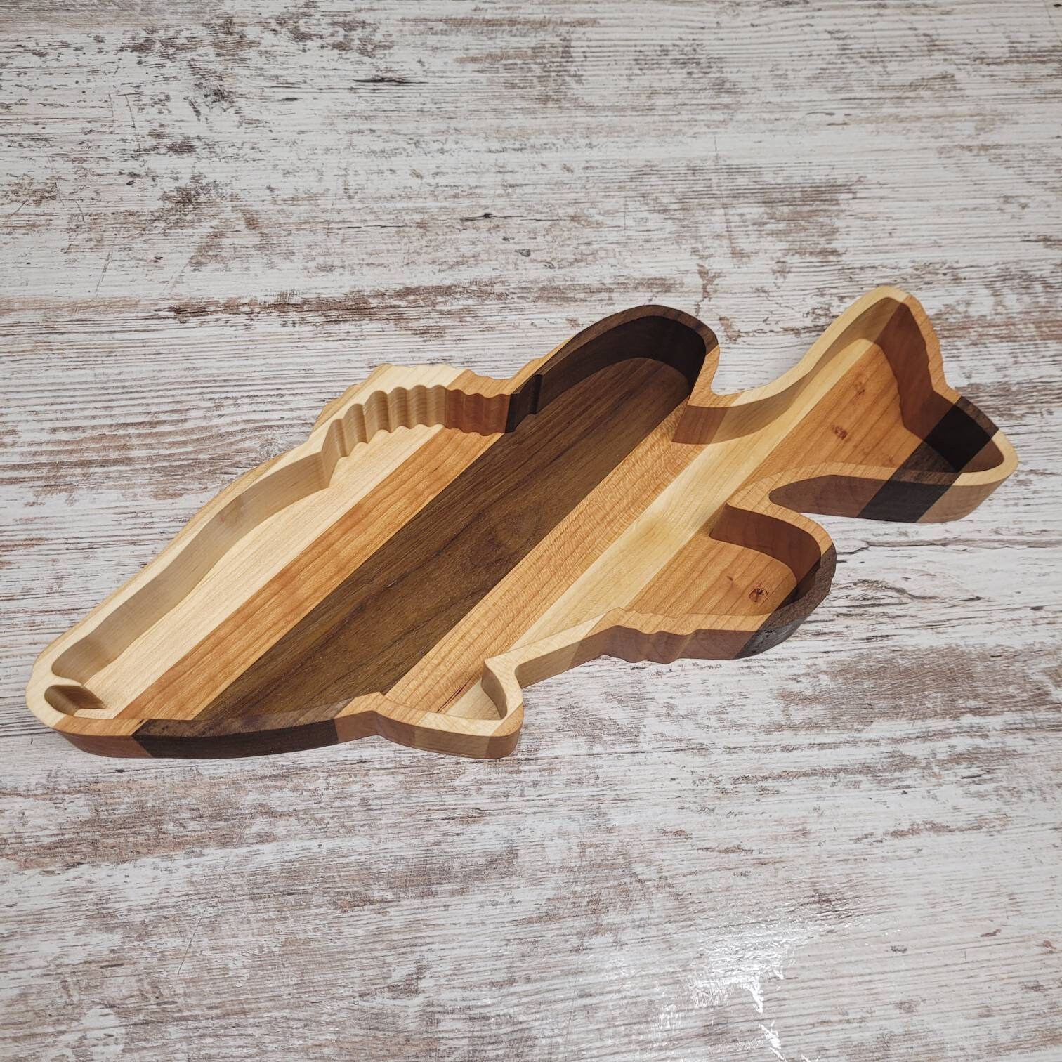 Fish Tray Bass Wooden Food Safe Tray Etsy