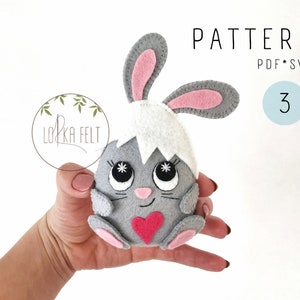 Easter bunny pattern, PDF pattern, SVG pattern, Felt pattern, PDF felt pattern, svg felt pattern, easter bunny, diy pattern