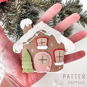 Gingerbread house pattern, PDF pattern, SVG pattern, Felt pattern, Christmas pattern, diy, sewing pattern, christmas ornament, felt house