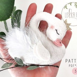 Swan pattern, felt pattern, pdf pattern, svg pattern, diy pattern, sewing pattern, diy pattern, felt swan