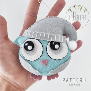 Owl pattern, felt pattern, pdf pattern, svg pattern, felt owl, felt decoration, diy, handmade