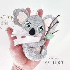 Koala pattern, felt pattern, PDF pattern, SVG pattern, sewing pattern, felt ornament, diy, handmade pattern,