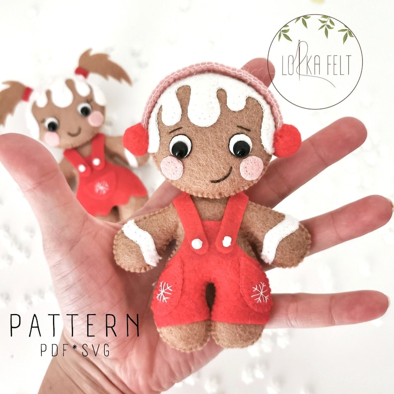 Gingerbread Boy Pattern, Gingerbread Man, Felt Patten, Pdf Pattern, Svg ...