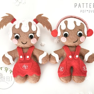 Lebkuchenmuster, Filz-Lebkuchen, Lebkuchen, Lebkuchenmann, Filzmuster, PDF-Filzmuster, Schnittmuster, DIY, Weihnachtsschmuck
