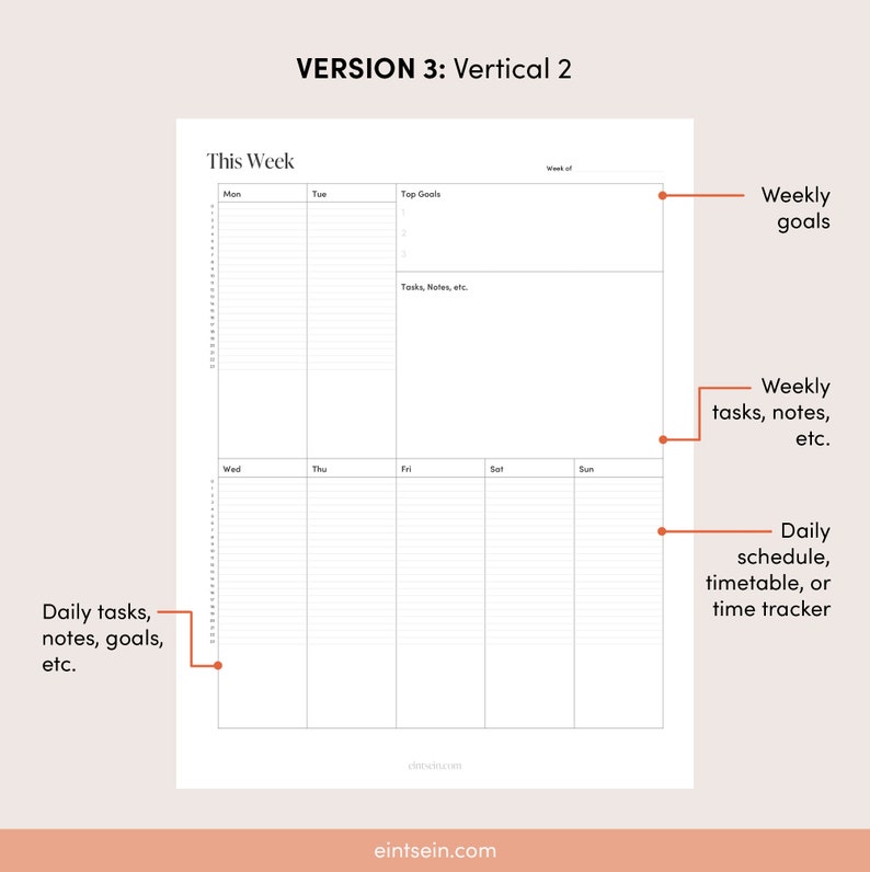 Weekly Planner Scheduler Bullet Journal Organizer Printable Etsy