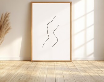 Feminine Line Art Print: Minimalist Abstract Wall Decor (Digital Download)