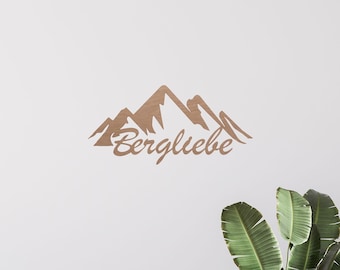 Wall art | "Mountain Love" lettering | 3D decoration | Oak | Wood | Decorative item 49 x 23.5 cm Pohmer Design