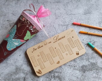 1x1 breakfast board personalized | small 1x1 | gift for starting school, preschool | multiplication tables | 22.5 x 12.5 cm | Pohmer Design