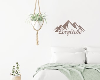Wall art | "Mountain Love" lettering | 3D decoration | Walnut | Wood | Decorative item 49 x 23.5 cm Pohmer Design