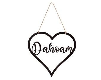 Wall hanger heart Dahoam | Acrylic | Wall decoration | Decorative sign | Garden | Black approx. 25.5 x 25 cm Pohmer Design