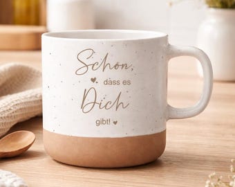 Ceramic mug "So glad you're here!" | Loving mug with saying | Gift for girlfriend & loved one | 360 ml | Pohmer Design