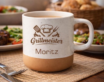 Personalized Grill Master Mug | BBQ Design Coffee Mug | Gift for Men, Dads, and BBQ Enthusiasts | Father's Day, Birthday | 360 ml Pohmer Design