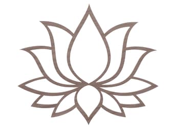Lotus flower | Wall decoration | 3D | Walnut | Wood | Decorative item 34 x 30 cm Pohmer Design