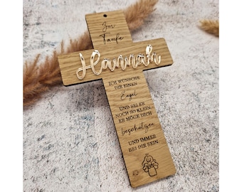 Personalized baptismal cross in different font colors | Gift | Baptism gift | 20 x 13 cm Pomeranian design