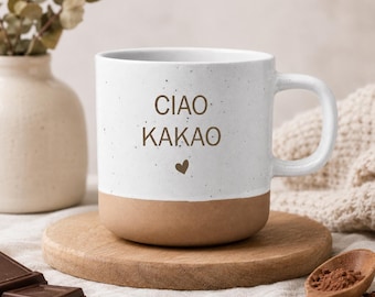 CIAO KAKAO Ceramic Mug with Heart | Funny Coffee Mug with Saying | Gift for Friends, Colleagues & Loved Ones | 360 ml Pohmer Design