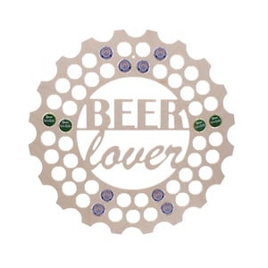 Bierkarte Beerlover Kronkorkendesign Geschenk Kronkorken sammeln Holz Geburtstagsgeschenk Ø 43 cm Pohmer Design