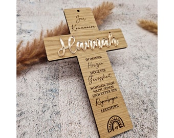 Personalized communion cross in different font colors | Gift | Communion gift | 20 x 13 cm Pomeranian design