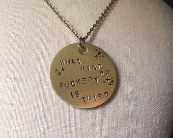 What Kind of F***ery Is This? Necklace - Amy Winehouse Lyric