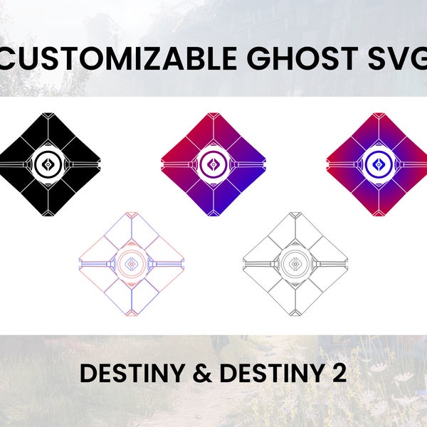 Destiny & Destiny 2 Ghost Shell Vector Icon SVG File Pack - Customizable and Modifiable