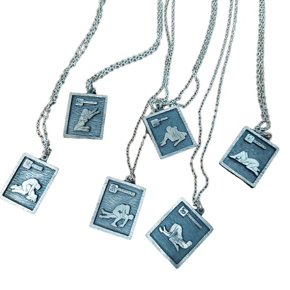 Vtg Zodiac Cheeky Sex Positions Pendants - image 1