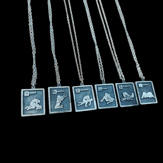 Vtg Zodiac Cheeky Sex Positions Pendants - image 3