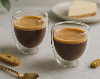 Doppelwandiges Glaskaffeetassen-Set mit 6 Kaffeetassen, klare Borosilikat-Latte-Teetassen