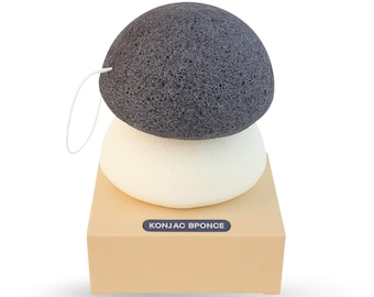 Konjac Facial Sponges: Bamboo Charcoal Cleanser, Vegan Exfoliating Pads