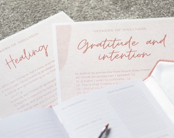 140 Journal prompts, DIGITAL DOWNLOAD, reflection worksheet, intentions, gratitude, love, self-love, creativity, inspiration, healing