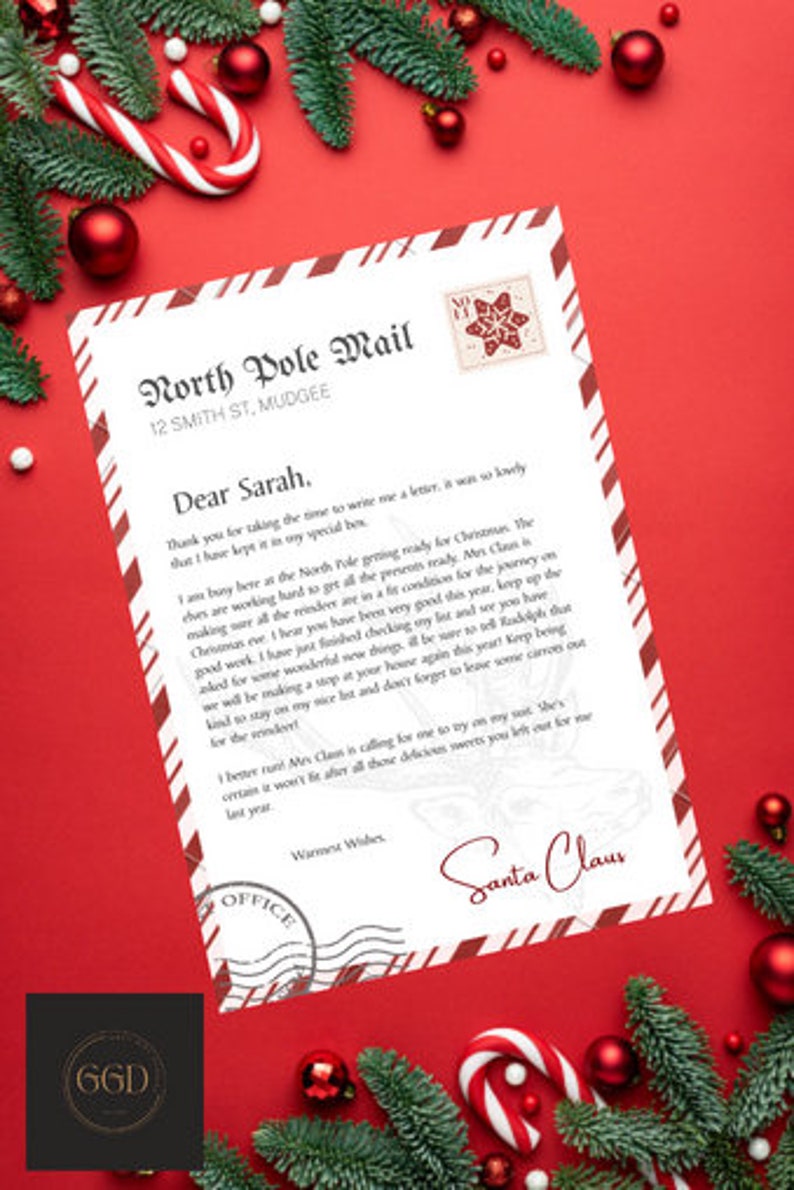 Letter From Santa, Santa Letter Template, Personalized Letter From Letter From Santa, Santa Letter Template, Personalized Letter From