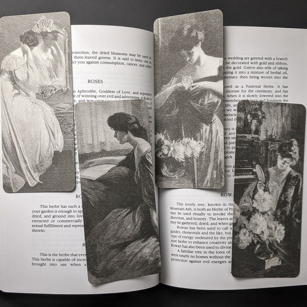 Victorian Art Bookmark | Handmade Double-Sided Vintage Art Printed bookmarks