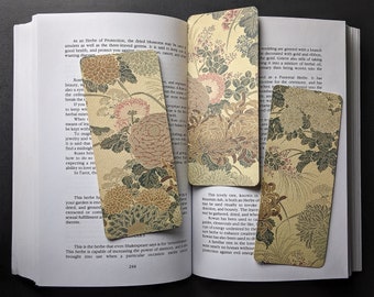 Vintage Chrysanthemum Floral Art Bookmark | Handmade Double-Sided Floral Printed bookmarks