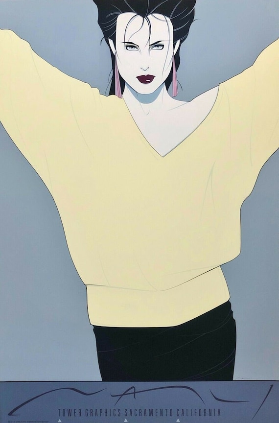 【専用】80s Patrick Nagel アートワーク フレーム付き Original Art Watercolor Rendition Of Patrick Nagels' 80's Ladies