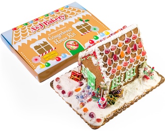 Baketivity Holiday Gingerbread House Kit and Kids Cookbook Bake and Build  Edible Gingerbread House Kids Baking Set With Materials And 